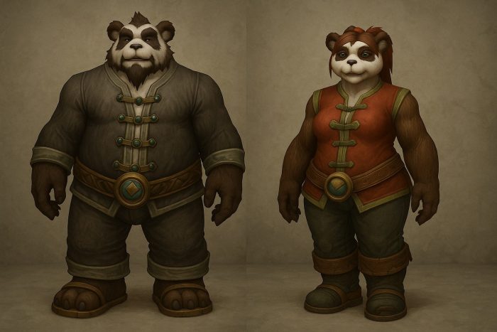 Pandaren male and female character models