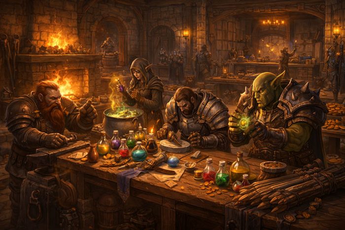WoW Classic raid preparation scene