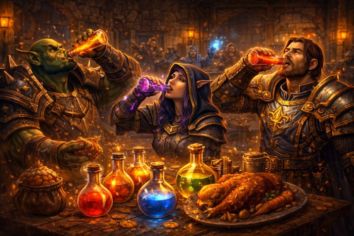 WoW Raid preparation scene