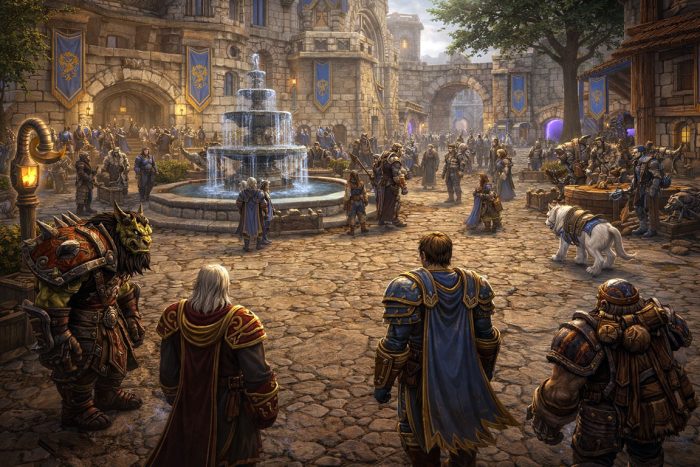 A busy WoW Classic server environment in a mature economy